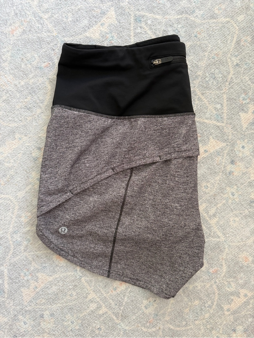 lululemon athletica Black and Heather Gray Asymmetrical Athletic Skirt